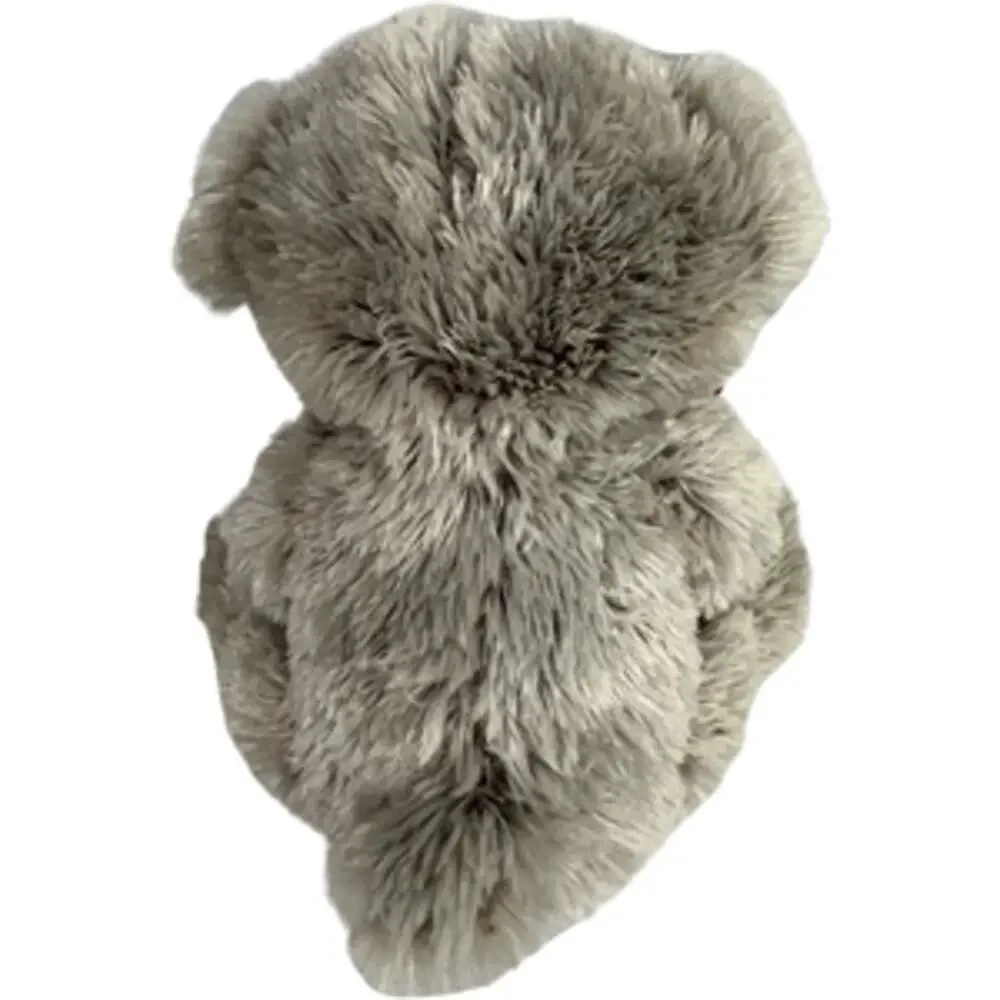 Grey Fuzzy Teddy Bear Holding XOXO Heart Plush Medium Size